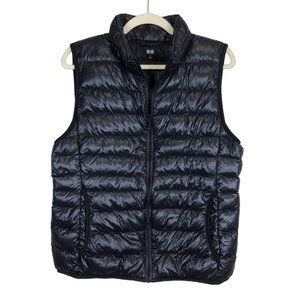 Uniqlo Women's Puffer Vest Down Filled Packable Ultra Light Warm Black Size L